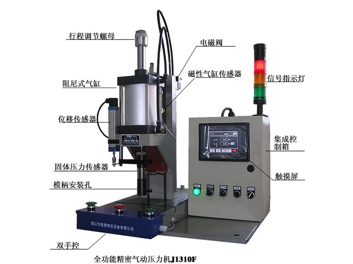 PLC控制壓力、位移監(jiān)控全功能氣動(dòng)壓力機(jī)